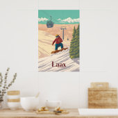 Laax Schweiz Snowboarden Reiseplakat Poster (Küche)
