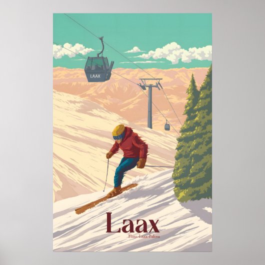 Laax Skigebiet Reiseplakat Poster (Vorne)