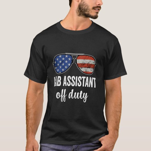 Lab Assistant Off Duty American Flag Sunglasses T-Shirt (Vorderseite)