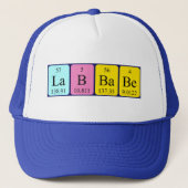 Lab Babe periodic table name hat Truckerkappe (Vorderseite)