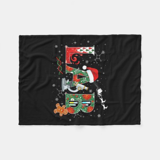 Lab Christmas Laboratory Technician Science Xmas S Fleecedecke (Vorderseite (Horizontal))