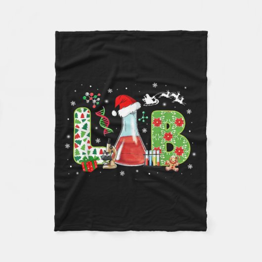 Lab Christmas Laboratory Technician Science Xmas S Fleecedecke (Vorderseite)