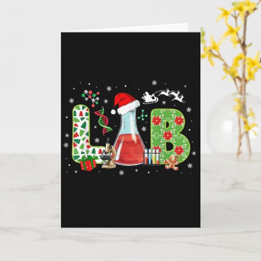 Lab Christmas Laboratory Technician Science Xmas S Karte (Gelbe Blume)