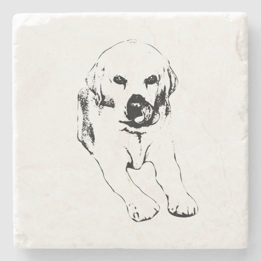 Lab lick coaster, merry neat steinuntersetzer (Vorderseite)