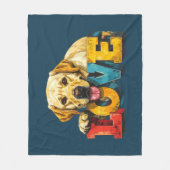 Lab Liebe Labrador Illustration Türkisblaue Hunde Fleecedecke (Vorderseite)