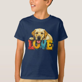 Lab Love Labrador Illustration | Boy's Dog Graphic T-Shirt