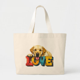 Lab Love Labrador Illustration | Dog Lover Graphic Jumbo Stoffbeutel