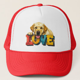 Lab Love Labrador Illustration | Grafik für Hunde  Truckerkappe