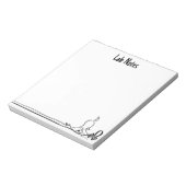 Lab Notes Whimsical Custom Black and White Notepad Notizblock (Rotiert)