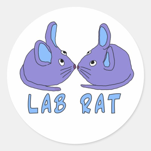 Lab Rat | zwei lila blaue Labormäuse science Runder Aufkleber (Vorderseite)