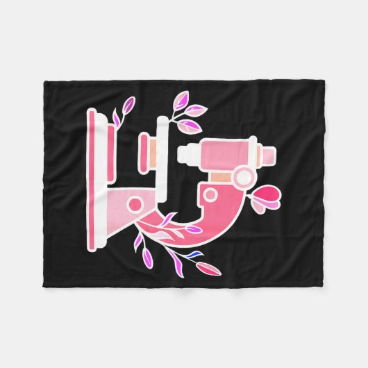 Lab Science Floral Microscope Biologist Science Va Fleecedecke (Vorderseite (Horizontal))