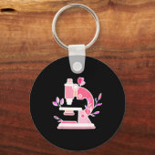 Lab Science Floral Microscope Biologist Science Va Schlüsselanhänger (Vorderseite)