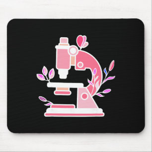 Lab Science Floral Mikroskop Biologe Wissenschaft Mousepad