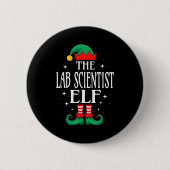 Lab Scientist Elf Job Title Funny Christmas Matchi Button (Vorderseite)