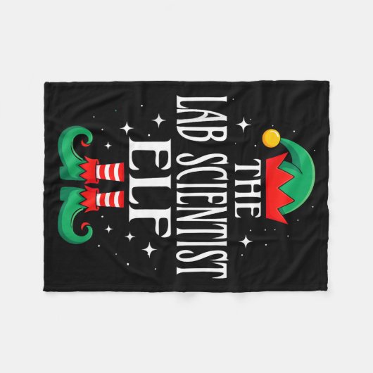 Lab Scientist Elf Job Title Funny Christmas Matchi Fleecedecke (Vorderseite (Horizontal))