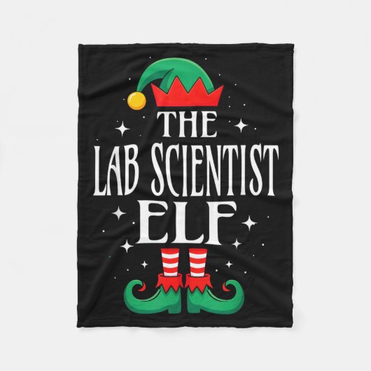 Lab Scientist Elf Job Title Funny Christmas Matchi Fleecedecke (Vorderseite)