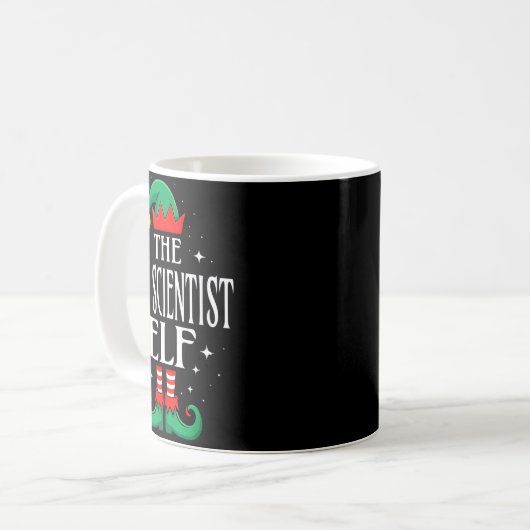 Lab Scientist Elf Job Title Funny Christmas Matchi Kaffeetasse (Vorderseite Links)