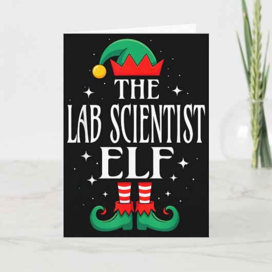 Lab Scientist Elf Job Title Funny Christmas Matchi Karte (Vorderseite)