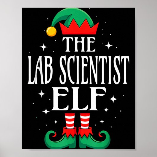 Lab Scientist Elf Job Title Funny Christmas Matchi Poster (Vorne)
