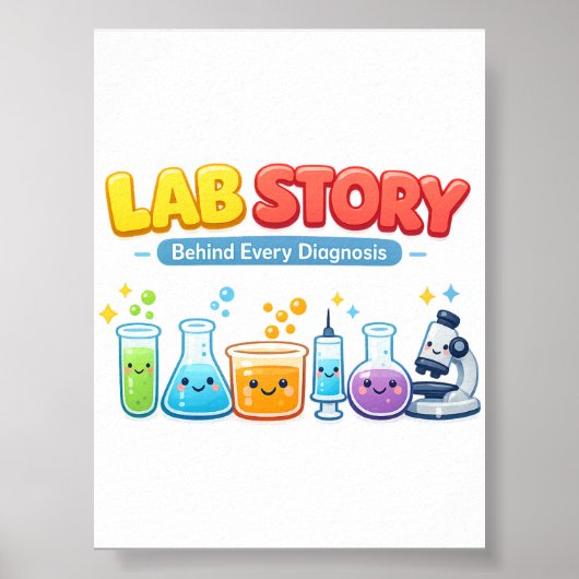 Lab Story Behind Every Diagnosis Medical Humor Lab Poster (Vorne)