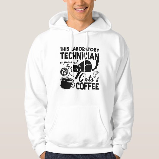 Lab Tech Laboratory Technician Cats Coffee Science Hoodie (Vorderseite)