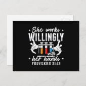 Lab Tech She Works Willingly Laboratory Technician Postkarte (Vorne/Hinten)