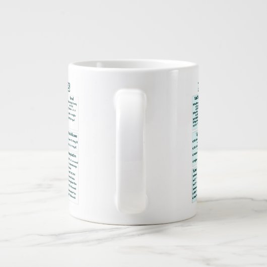 Lab values for nurses -Medical Lab Reference Chart Jumbo-Tasse (Rückseite)