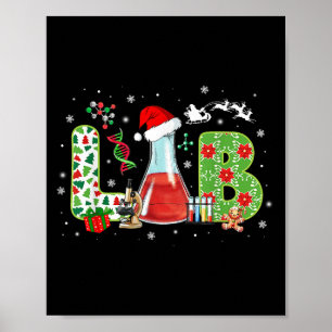 Lab Weihnachten Labor Techniker Wissenschaft Xmas Poster