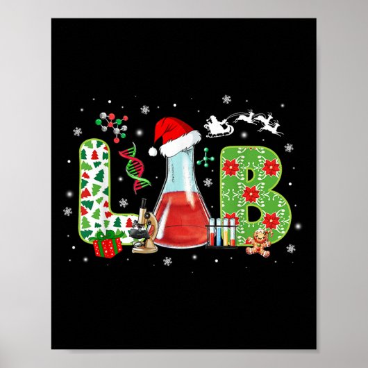 Lab Weihnachten Labor Techniker Wissenschaft Xmas  Poster (Vorne)