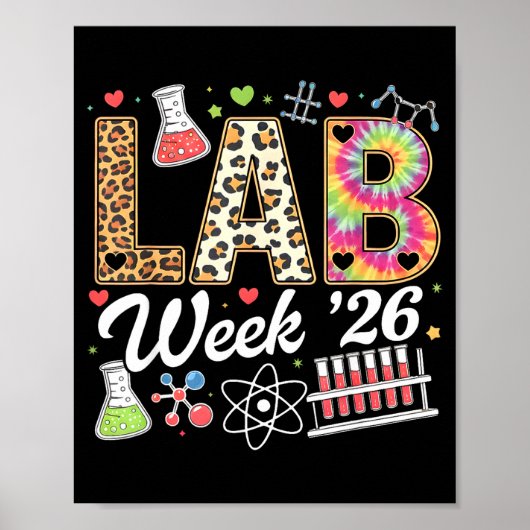 Lab Woche 2026 Labortechniker Leopard medizinLab w Poster (Vorne)