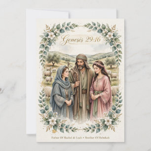 Laban-Kunsttauschkarte 5x7 - Genesis 29:16 Einladung