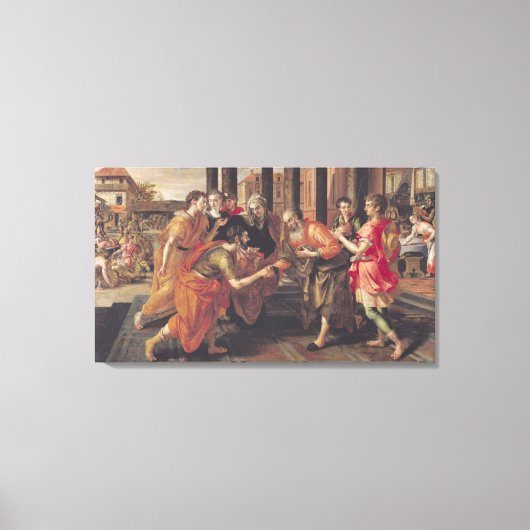 Laban Presenting Eliezer seinem Vater, 1562 Leinwanddruck (Vorderseite)