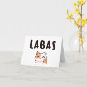 Labas, litauische Begrüßung Karte (Gelbe Blume)