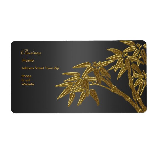 Label Address Business Black Gold Bamboo (Vorne)