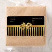 Label Address Gold Black Strip Gold Bow (Insitu)