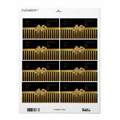 Label Address Gold Black Strip Gold Bow (Vorne)