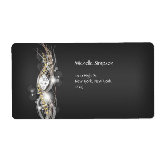 Label Black Gray White Gold Diamond-Adresse (Vorne)