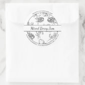Label "Black & White Sketch Mixed Berry Jam" Runder Aufkleber (Tasche)