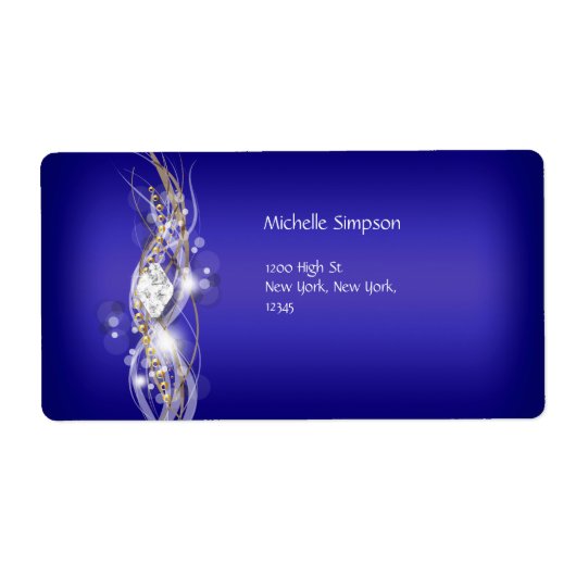 Label Blue White Gold Diamond-Adresse (Vorne)