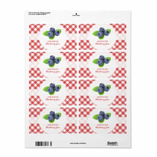 Label Blueberry Jam (Vorne)