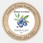 Label Blueberry Jam Runder Aufkleber (Vorderseite)