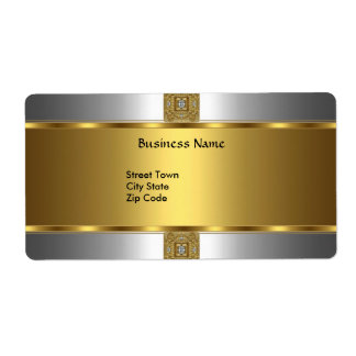 Label Business Elegant Silver Gold Jewel
