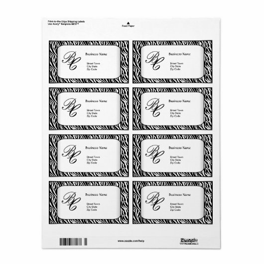 Label Business Elegante Black Zebra White Elite (Vorne)