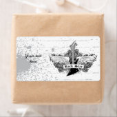 Label der Schwarz-weißen Rock-Star-E-Gitarren (Insitu)