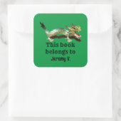 Label - Dieses Buch gehört Dragon Quadratischer Aufkleber (Tasche)