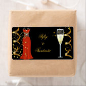 Label Fantastisch Red Dress Black Gold (Insitu)