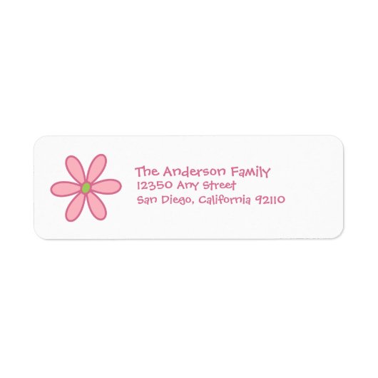 Label für Daisy-Adresse (pink) (Vorne)
