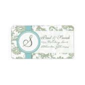 Label für Hochzeitsfeiern von Sage Green und Aqua  Adressaufkleber (Vorne)