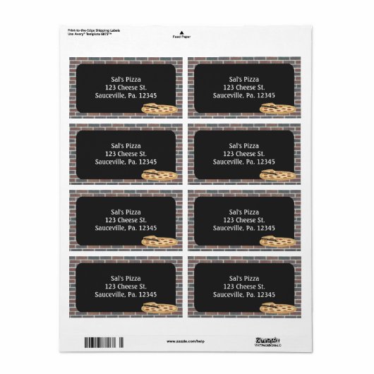 Label für Pizza-Produkte (Vorne)