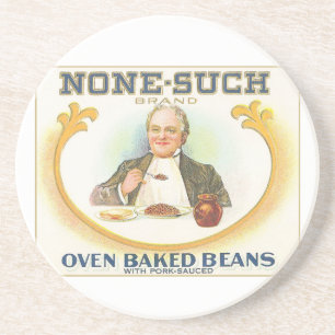 Label für Vintage-Backofen-Bohnen Sandstein Untersetzer